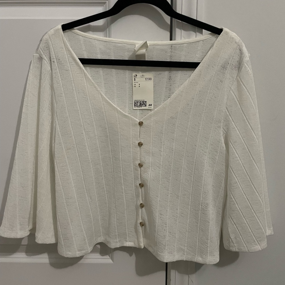 H&M mesh shall/cover up crop sweater